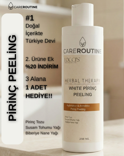 CareRoutine - LOCCİS™ Pürüzsüzleştirici Organik Pirinç Yüz Peelingi, Ölü Deri Arındırıcı Ve Canlandırıcı, Normal Cilt