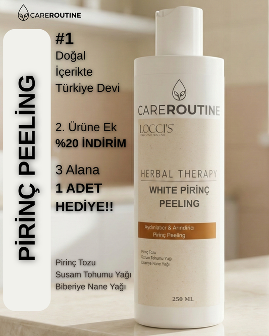 CareRoutine - LOCCİS™ Pürüzsüzleştirici Organik Pirinç Yüz Peelingi, Ölü Deri Arındırıcı Ve Canlandırıcı, Normal Cilt